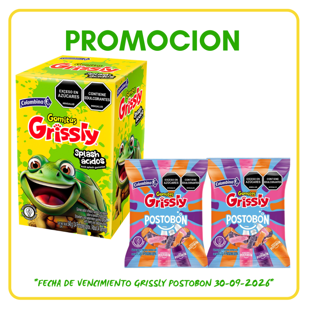 GOMAS GRISSLY SPLASH DISPLAY *100und *600gr - Confiteria El Puma