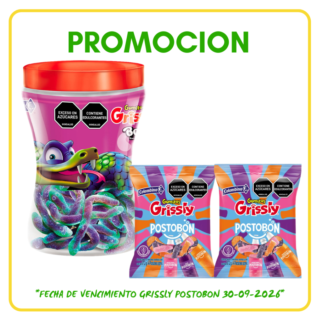 GOMAS GRISSLY BOA *25und *800gr - Confiteria El Puma