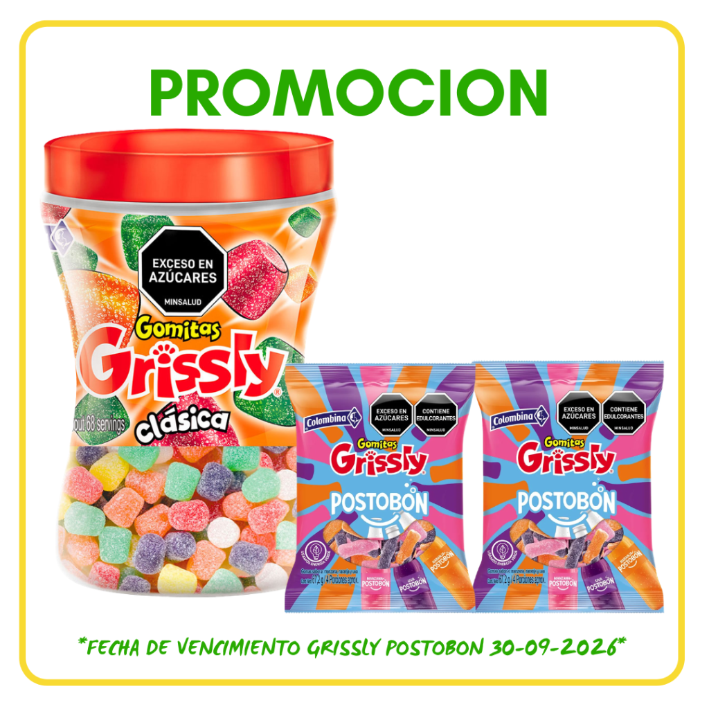 GOMAS GRISSLY CLASICA BOMBONERA *270und *1080gr - Confiteria El Puma