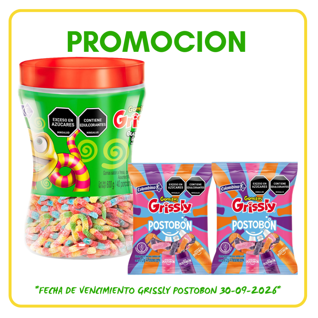 GOMAS GRISSLY GUSANOS XL *200und *500gr - Confiteria El Puma